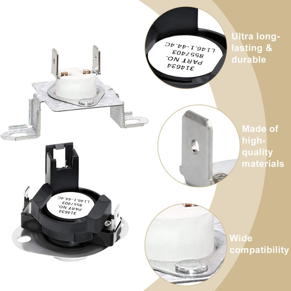 XPARTCO 280148 Dryer Thermostat Set WP8557403, AP6013164, 8318314