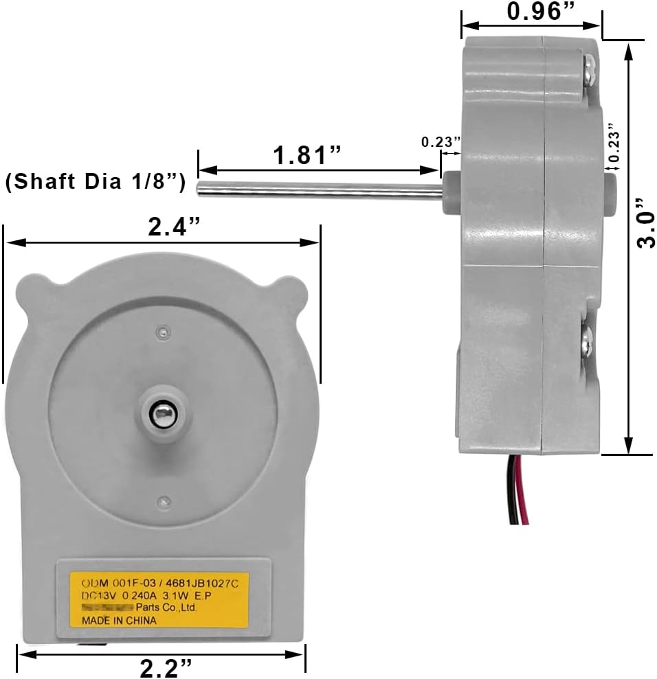 XPARTCO 4681JB1027C Refrigerator Evaporator Fan Motor Exact Replacement Parts