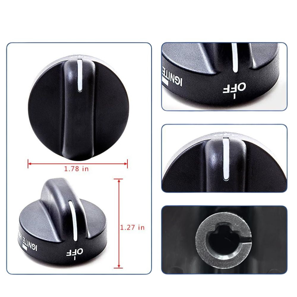 XPARTCO 8273103 Gas Range Burner Knob (Black) Replaces WP8273103  Parts-O-Matic