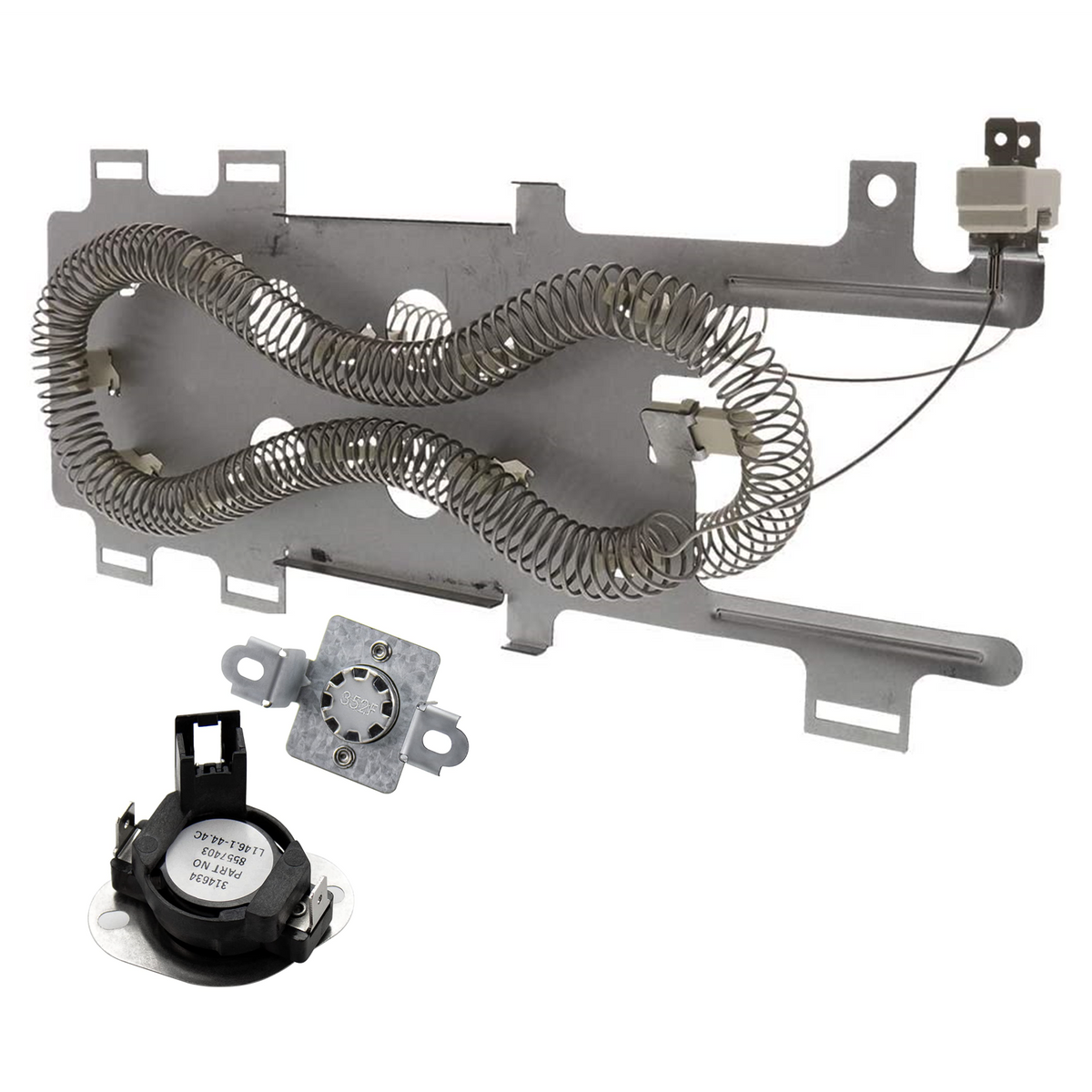 8544771 - 280148 Dryer Heater and Thermostat Kit Replaces WP8544771, 280148