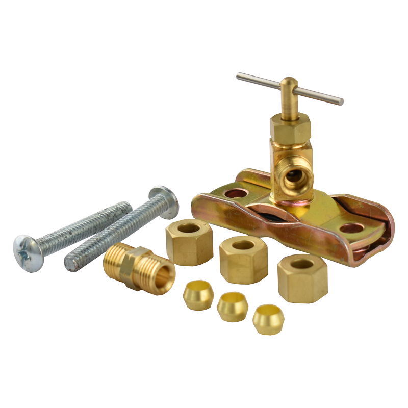 CSV2LL Self tapping saddle valve with 1/4" compression outlets.