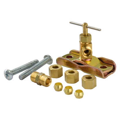 CSV2LL Self tapping saddle valve with 1/4" compression outlets.
