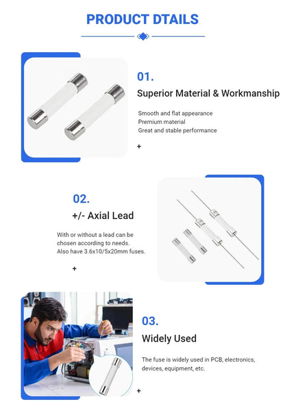 XP20A-SB Ceramic Line Fuse, Slow Blow, 20A - 6.35 x 32 mm XPARTCO