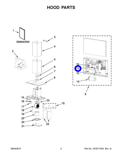 XPARTCO W10711017 Range Vent Hood fuse  Parts-O-Matic