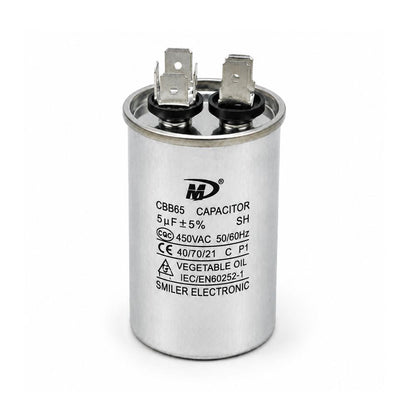 XPC5-450R 5 uF Round Run / Start Capacitor | CBB65 5 uF (MFD) 450 Volts  Parts-O-Matic