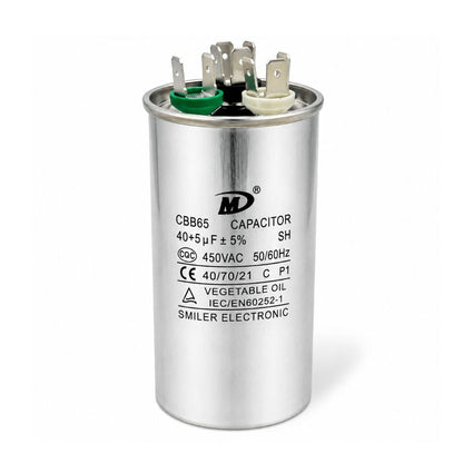 XPDC40X5-450R HVAC ROUND DUAL RUN CAPACITOR | 40+5 MFD 450 Volts  Parts-O-Matic