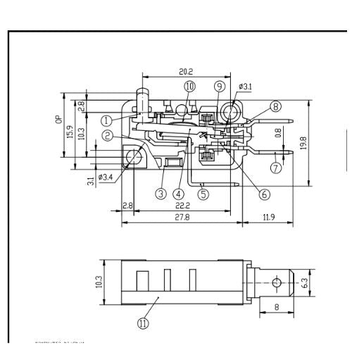 EXP480 Micro Limit Switch Replaces W10211972, W10727360