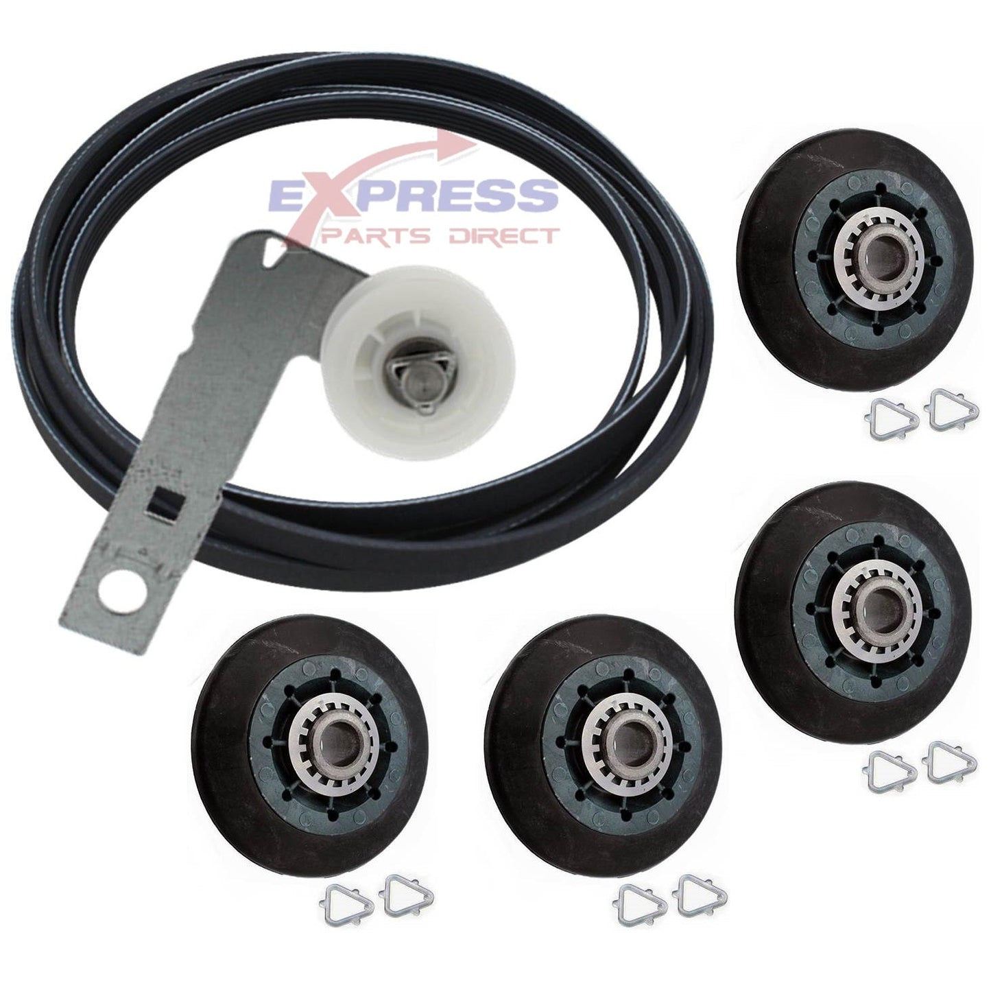 EXP692 Dryer Belt, Idler Pulley and Drum Roller Set